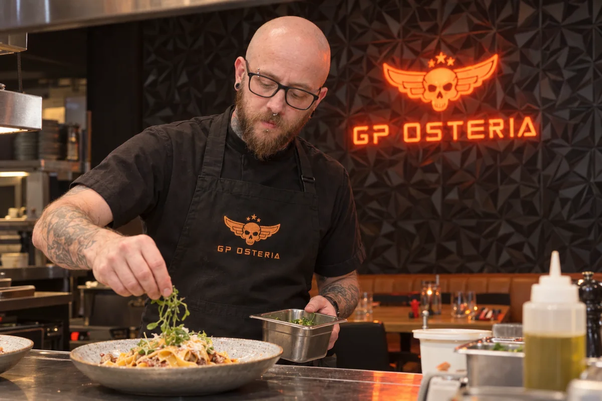 Sylwester plating in the GP Osteria kitchen