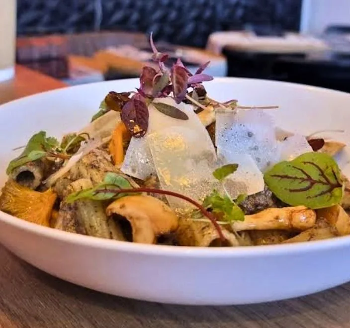 Wild mushroom rigatoni with truffle cream
